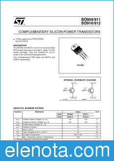 STMicroelectronics BD909 datasheet