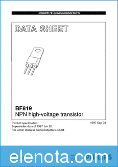 NXP Semiconductors BF819 datasheet