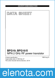 Philips BFG10 datasheet