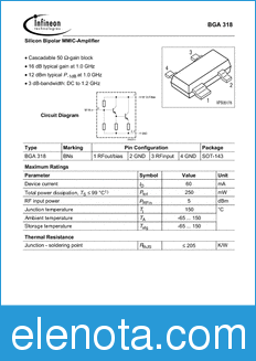 Infineon BGA318 datasheet