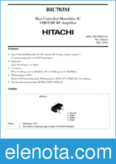 Hitachi BIC703M datasheet