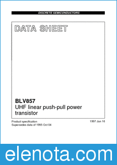 Philips BLV857 datasheet
