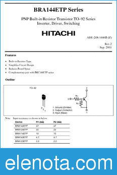 Hitachi BRA124ETP datasheet