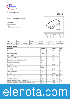 Infineon BSS159 datasheet