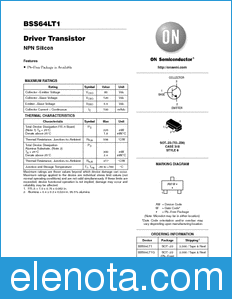 ON Semiconductor BSS64LT1 datasheet