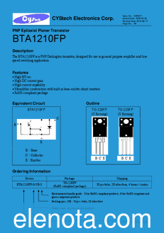 Cystech Electonics BTA1210FP datasheet