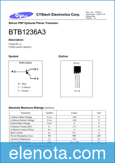 cystek BTB1236A3 datasheet