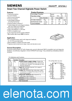 Infineon BTS733L1 datasheet