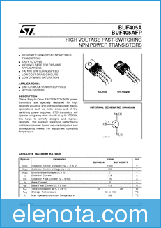STMicroelectronics BUF405A datasheet