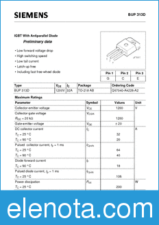 Infineon BUP313D datasheet