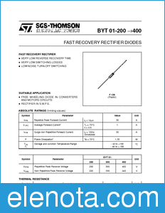 SGS-THOMSON BYT261PIV-400 datasheet