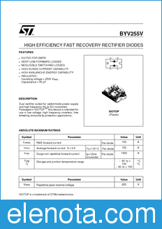 STMicroelectronics BYV255V-200 datasheet