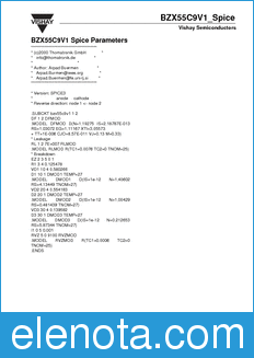 Vishay BZX55C9V1_Spice datasheet