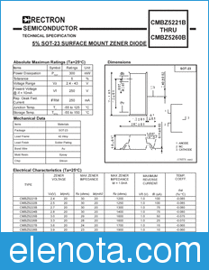Rectron C MBZ5222B datasheet