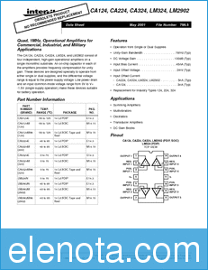 Intersil CA124 datasheet