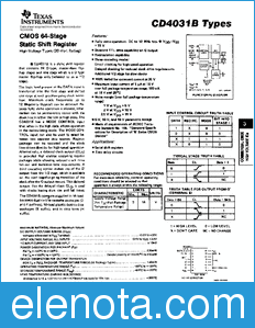 Texas Instruments CD4031B datasheet