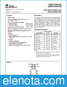 Texas Instruments CD54HC30 datasheet