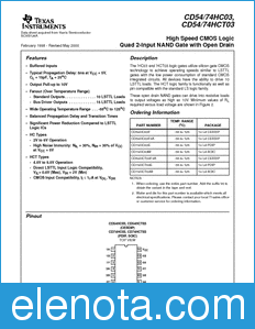 Texas Instruments CD74HC03 datasheet