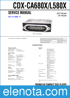Sony CDX-CA680X datasheet