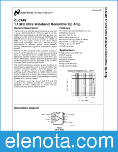 National Semiconductor CLC449 datasheet