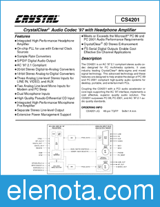 Cirrus Logic CS4201 datasheet