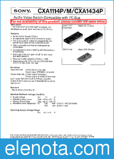 Sony Semiconductor CXA1114P/M datasheet