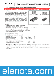 Sony Semiconductor CXA1332S/M datasheet