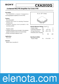 Sony CXA2032Q datasheet
