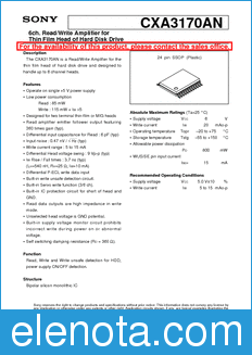 Sony Semiconductor CXA3170AN datasheet