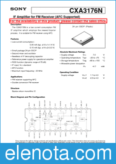 Sony Semiconductor CXA3176N datasheet