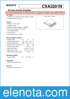 Sony Semiconductor CXA3201N datasheet
