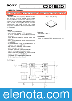 Sony Semiconductor CXD1852Q datasheet