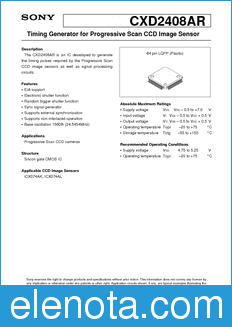 Sony Semiconductor CXD2408AR datasheet