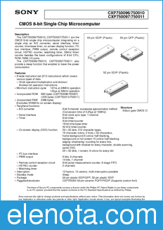 Sony Semiconductor CXP750097 datasheet