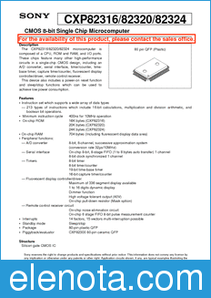 Sony Semiconductor CXP82316 datasheet