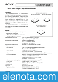 Sony Semiconductor CXP83409 datasheet