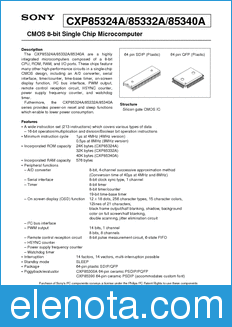 Sony Semiconductor CXP85324A datasheet