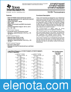 Texas Instruments CY74FCT16245T datasheet