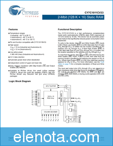 Cypress Semiconductor CY7C1011CV33 datasheet