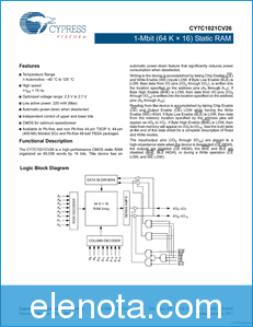 Cypress Semiconductor CY7C1021CV26 datasheet