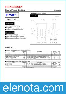 Shindengen D2SB20 datasheet