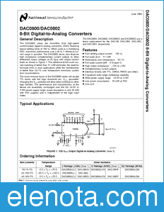 National Semiconductor DAC0800 datasheet