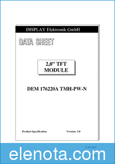 Display Elektronik DEM176220A-TMH datasheet
