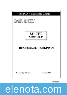 Display Elektronik DEM320240G-TMH datasheet
