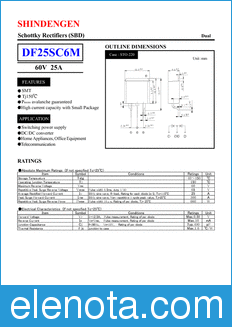 Shindengen DF25SC6M datasheet