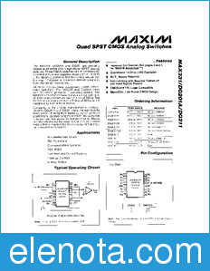 Maxim DG201A datasheet