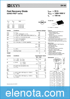IXYS Corporation DH60-14A datasheet