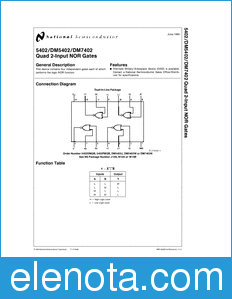 National Semiconductor DM5402 datasheet
