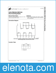 National Semiconductor DM5404 datasheet