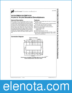 National Semiconductor DM54154 datasheet